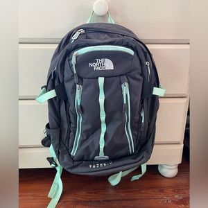 The North Face Women's Backpack in Black and Mint